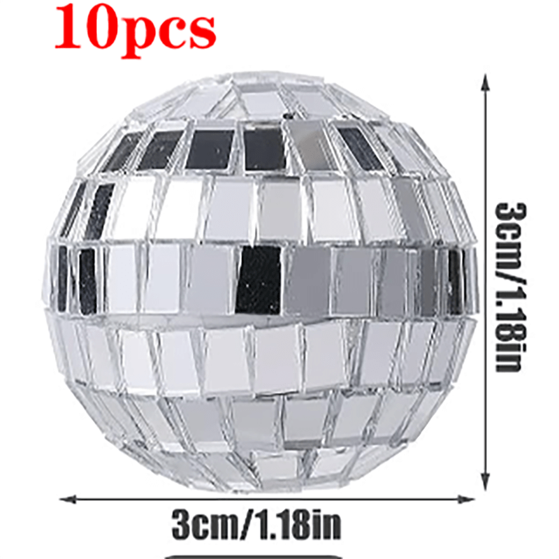 10pcs Disco Ball Cupcake Toppers - Disco Theme Cake Decorations