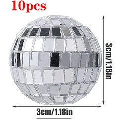 10pcs Disco Ball Cupcake Toppers - Disco Theme Cake Decorations
