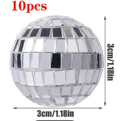 10pcs Disco Ball Cupcake Toppers - Disco Theme Cake Decorations