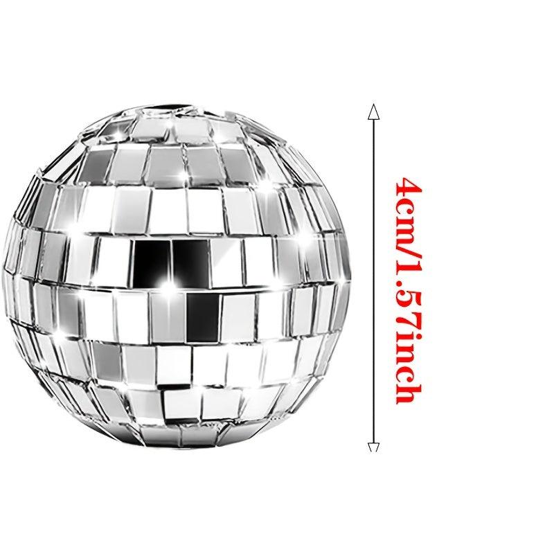 10pcs Disco Ball Cupcake Toppers - Disco Theme Cake Decorations