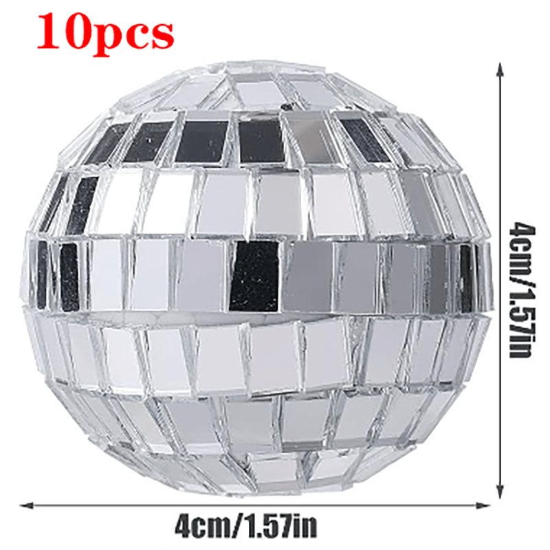 10pcs Disco Ball Cupcake Toppers - Disco Theme Cake Decorations