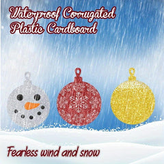 12pcs Christmas Ball Yard Sign Outdoor Lawn Decor Hanging Snowflake Ball