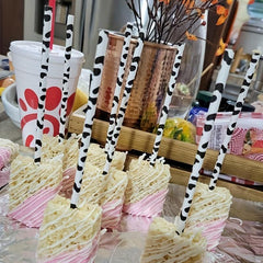 25pcs Cow Party Supplies Straws Farm Birthday Party Supplies Paper Straws