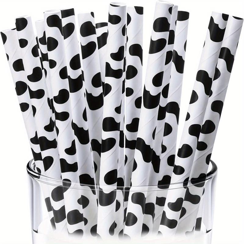 25pcs Cow Party Supplies Straws Farm Birthday Party Supplies Paper Straws