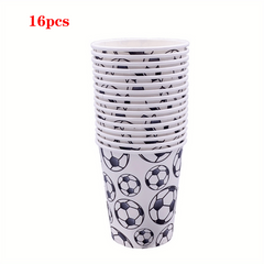 16pcs Soccer Party Supplies Soccer Theme Birthday Tableware Set