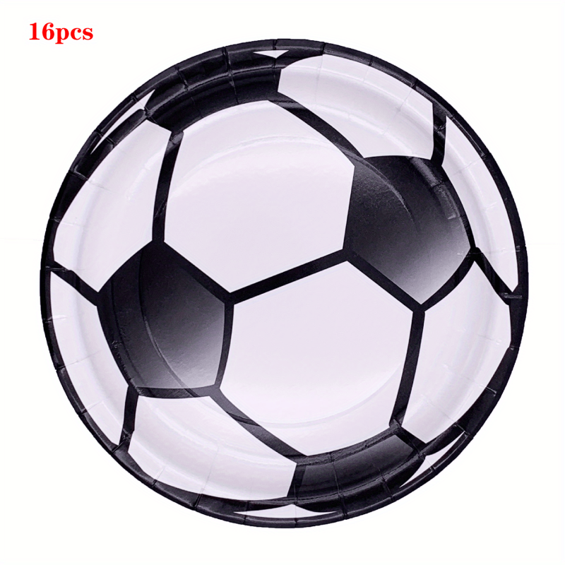 16pcs Soccer Party Supplies Soccer Theme Birthday Tableware Set