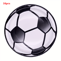 16pcs Soccer Party Supplies Soccer Theme Birthday Tableware Set