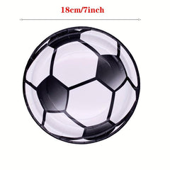 16pcs Soccer Party Supplies Soccer Theme Birthday Tableware Set