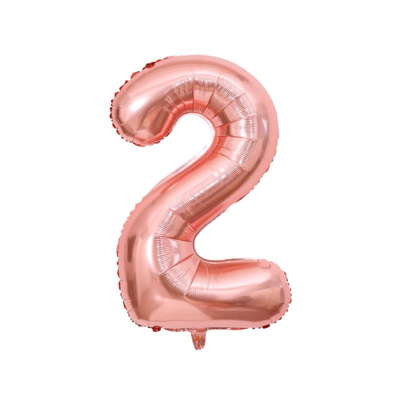 40 Inch Number Aluminum Film Balloons Rose Golden Number Balloons
