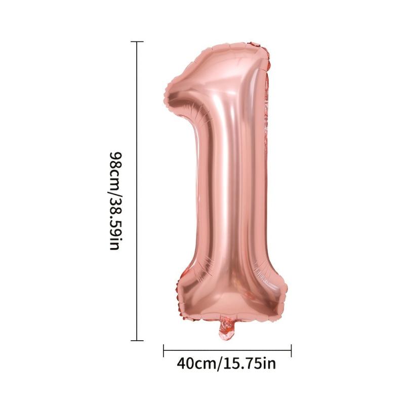 40 Inch Number Aluminum Film Balloons Rose Golden Number Balloons