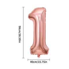 40 Inch Number Aluminum Film Balloons Rose Golden Number Balloons