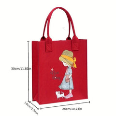 Cartoon Felt Shopping Bag for Mom, Hot Stamping Design