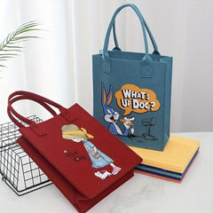 Cartoon Felt Shopping Bag for Mom, Hot Stamping Design