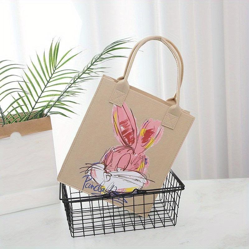 Cartoon Felt Shopping Bag for Mom, Hot Stamping Design