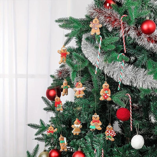 12pcs Gingerbread Man Ornament Christmas Tree Decoration