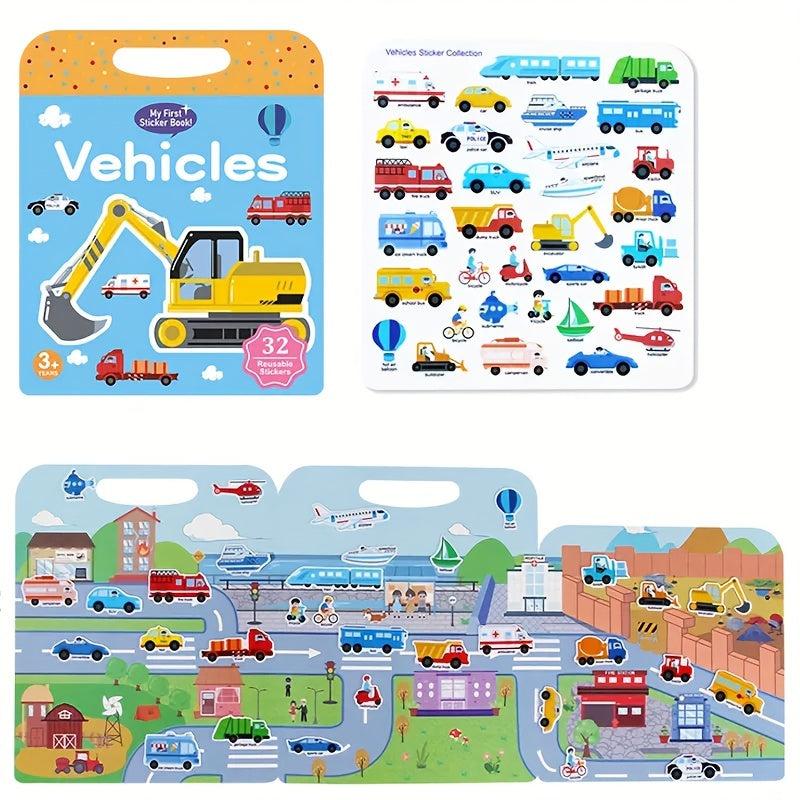 Jelly Stickers Puzzle Book Washable Reusable Fun Sticker Set