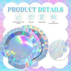 40pcs Mermaid Party Decorations Plates and Napkins Sets Ocean Theme