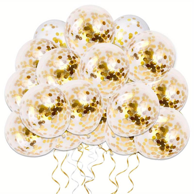 50pcs Golden Confetti Latex Balloons - Graduation Wedding Birthday Party Decor