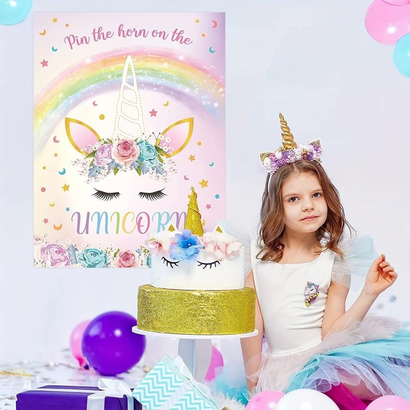 Unicorn Poster Sticker Game Birthday Party Supplies