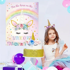 Unicorn Poster Sticker Game Birthday Party Supplies