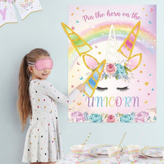Unicorn Poster Sticker Game Birthday Party Supplies