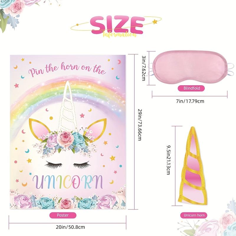 Unicorn Poster Sticker Game Birthday Party Supplies
