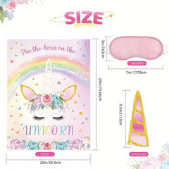 Unicorn Poster Sticker Game Birthday Party Supplies