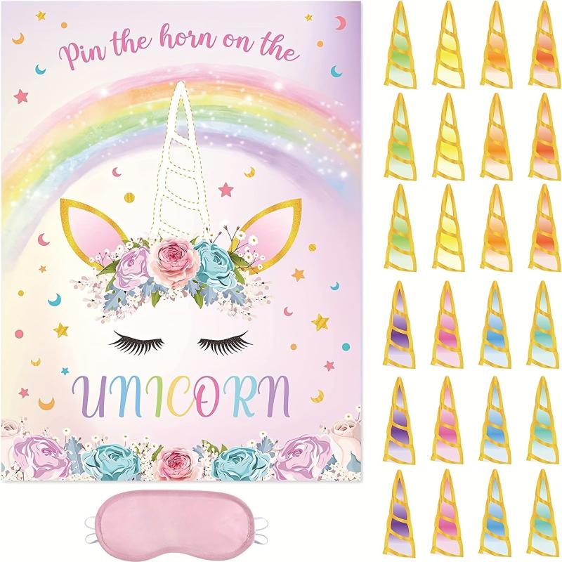 Unicorn Poster Sticker Game Birthday Party Supplies
