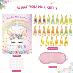 Unicorn Poster Sticker Game Birthday Party Supplies