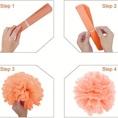 15pcs Green Red Paper Flower Pompom Balls And Paper Lanterns