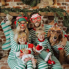 9pcs Christmas Paper Glasses Santa Elk Tree Props Party Decoration