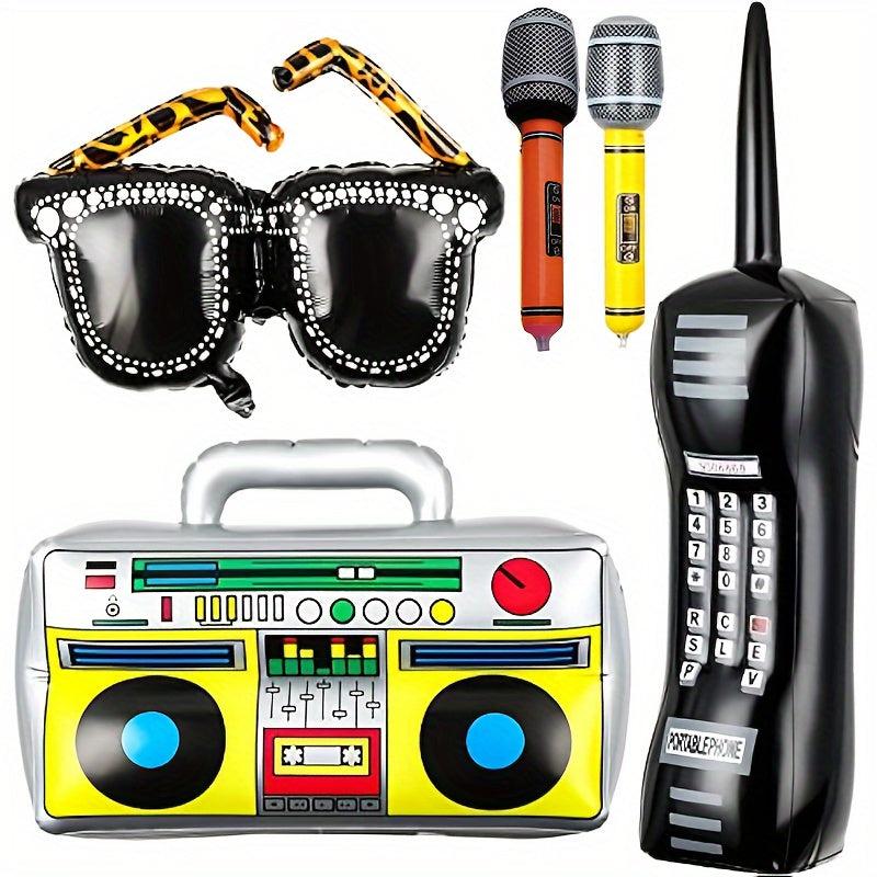 5pcs Inflatable 80s 90s Party Deco