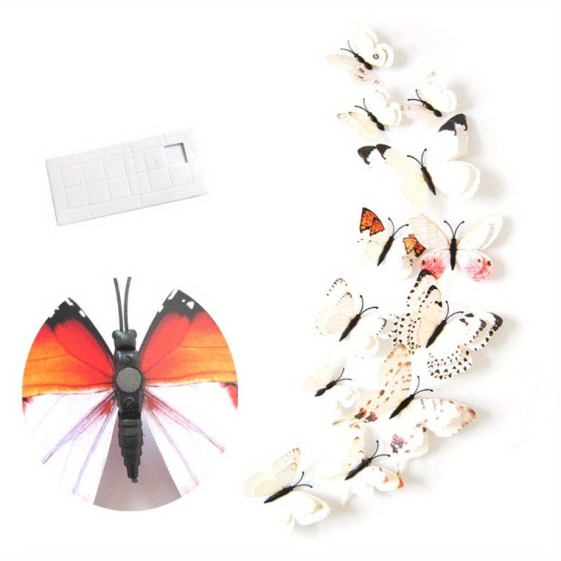 12pcs Colorful Double Winged Butterfly Decals with Magnets