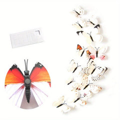 12pcs Colorful Double Winged Butterfly Decals with Magnets