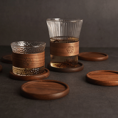 Wooden Coaster Placemats Heat Resistant Round Pad Insulation Tableware