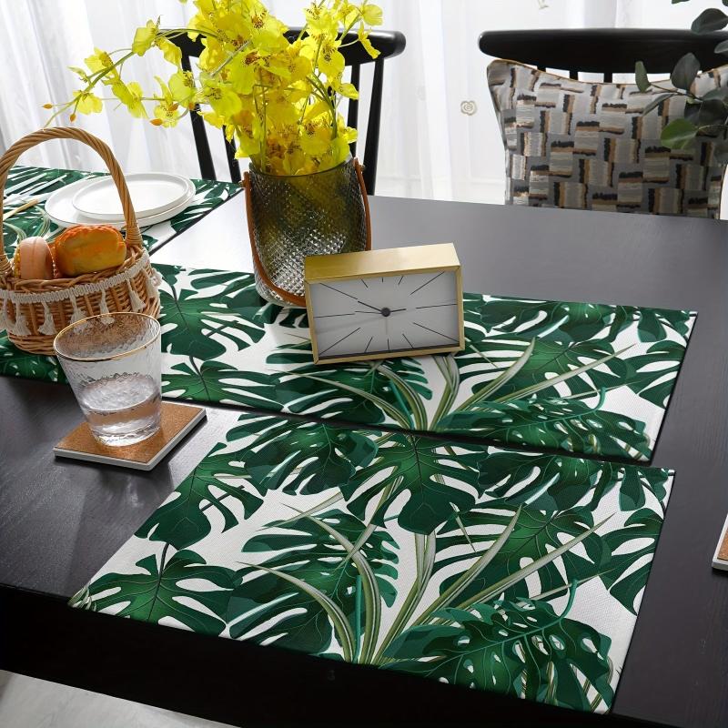 13x72 Inch Monstera Leaf Table Runner Heat Resistant Kitchen Dining Mat