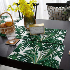 13x72 Inch Monstera Leaf Table Runner Heat Resistant Kitchen Dining Mat
