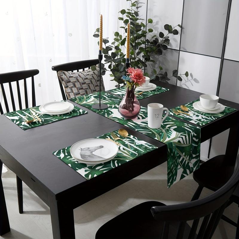 13x72 Inch Monstera Leaf Table Runner Heat Resistant Kitchen Dining Mat