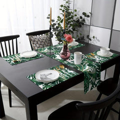 13x72 Inch Monstera Leaf Table Runner Heat Resistant Kitchen Dining Mat