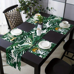 13x72 Inch Monstera Leaf Table Runner Heat Resistant Kitchen Dining Mat