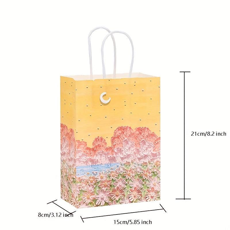 12 Pcs Art Paper Bags for Birthday Party Favor Craft Takeouts