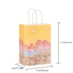 12 Pcs Art Paper Bags for Birthday Party Favor Craft Takeouts