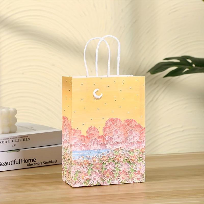 12 Pcs Art Paper Bags for Birthday Party Favor Craft Takeouts