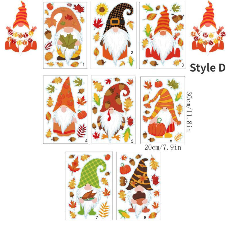 Autumn Maple Leaf Window Sticker Thanksgiving Decoration