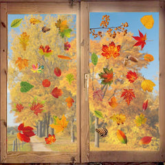 Autumn Maple Leaf Window Sticker Thanksgiving Decoration