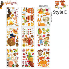 Autumn Maple Leaf Window Sticker Thanksgiving Decoration