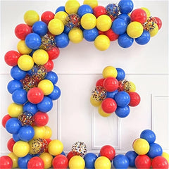 120pcs Clown Theme Red Yellow Sequin Balloons Birthday Party Decoration