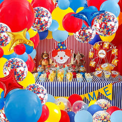 120pcs Clown Theme Red Yellow Sequin Balloons Birthday Party Decoration