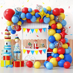 120pcs Clown Theme Red Yellow Sequin Balloons Birthday Party Decoration