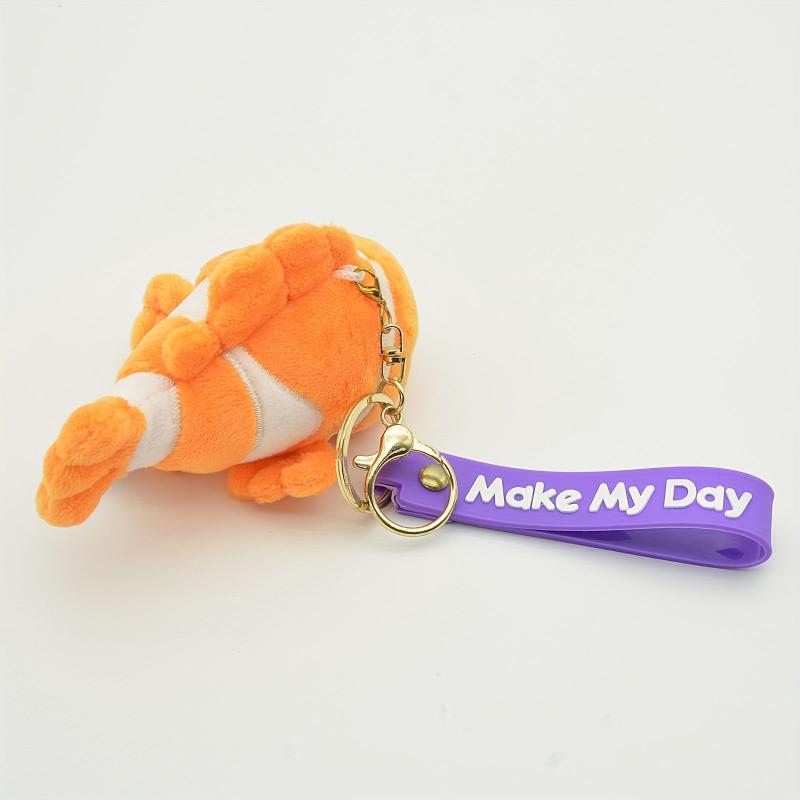 Orange Clown Fish Plush Keychain Toy Gift